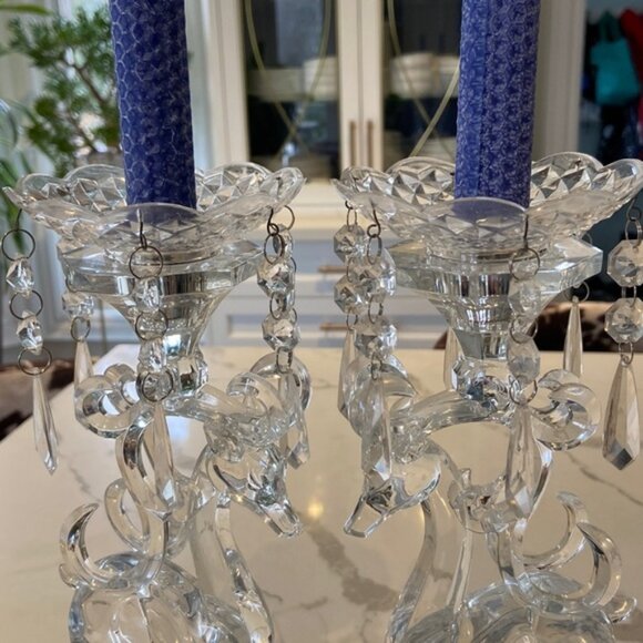 Beautiful Vintage Set of 4 Clear Acrylic Candle Collars - Picture 1 of 4